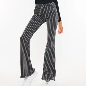 Lura High Rise Flare Striped Jeans